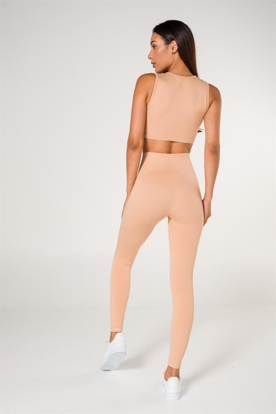 SS2 Beige Seamless Sports Set Leggings and Sports Top